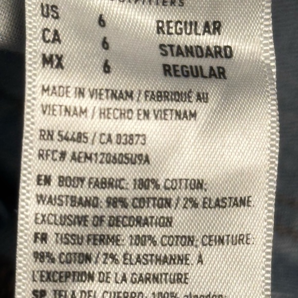 New AE '90s Bootcut Jean size 6/ 28w comfort stretch waistband in bright blue - Picture 11 of 13